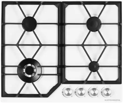 Газовая варочная панель Kuppersberg FS 62 W, 4 конфорки, белый (FS 62 W)