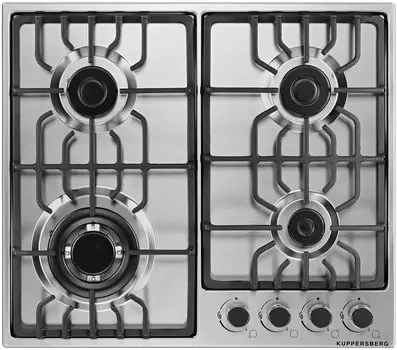 Газовая варочная панель Kuppersberg TS 69 X 4 конфорки, серебристая (TS 69 X)