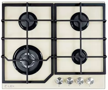 Газовая варочная панель Lex GVG 4533C IV Light, 3 конфорки, бежевый (CHAO000345)
