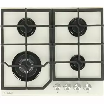 Газовая варочная панель Lex GVG 6040-1 IV, 4 конфорки, белый антик (CHAO000349)