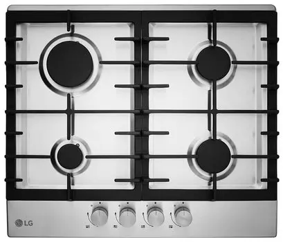 Газовая варочная панель LG HU641BAG2 4 конфорки, серебристый (HU641BAG2)
