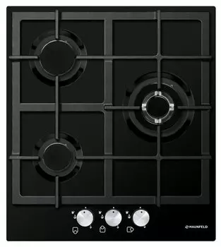 Газовая варочная панель Maunfeld EGHE.43.33CB/G, 3 конфорки, черный (EGHE.43.33CB/G)