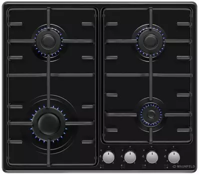 Газовая варочная панель Maunfeld EGHE.64.3STS-EB/G, 4 конфорки, черный (EGHE.64.3STS-EB/G)