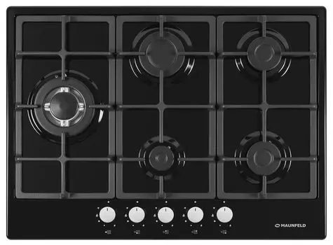Газовая варочная панель Maunfeld EGHE.75.33CB/G, 5 конфорок, панели конфорок – черный (Maunfeld EGHE.75.33CB/G)