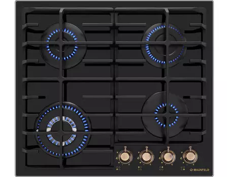 Газовая варочная панель Maunfeld EGHG.64.63CB.R/G 4 конфорки, черный (EGHG.64.63CB.R/G)