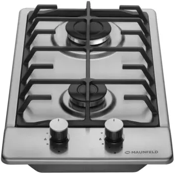 Газовая варочная панель Maunfeld EGHS.32.6CS/G, 2 конфорки, серебристая (EGHS.32.6CS/G)