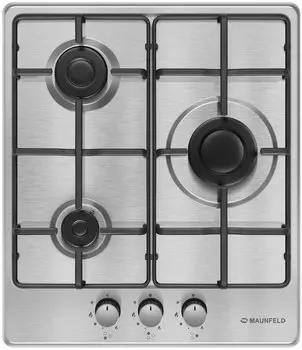 Газовая варочная панель Maunfeld EGHS.43.3STS-ES/G, 3 конфорки, серебристая (EGHS.43.3STS-ES/G)