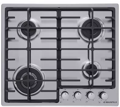 Газовая варочная панель Maunfeld EGHS.64.63CS/G, 4 конфорки, серебристая (EGHS.64.63CS/G)