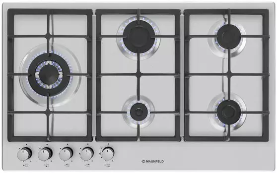 Газовая варочная панель Maunfeld EGHS.95.33CS/G 5 конфорок, серебристая (EGHS.95.33CS/G)
