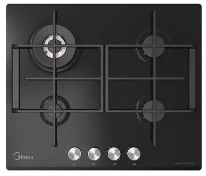 Газовая варочная панель Midea MG621TGB 4 конфорки, черный (MG621TGB)