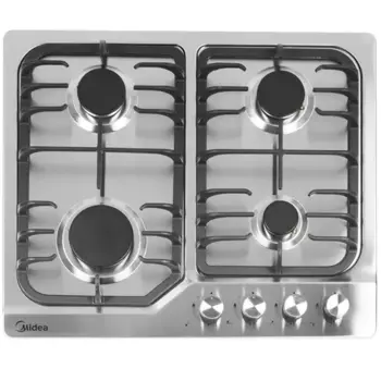 Газовая варочная панель Midea MG687X 4 конфорки, нержавеющая сталь (MG687X)