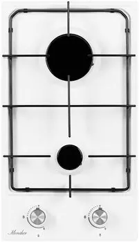 Газовая варочная панель Monsher MSG 36 Blanc, 2 конфорки, белый (MSG 36 Blanc)