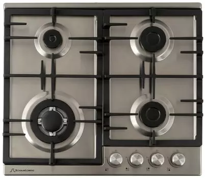 Газовая варочная панель Schaub Lorenz SLK GE6511, 4 конфорки, серебристая (SLK GE6511)