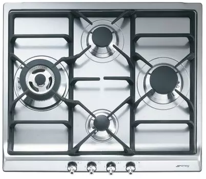 Газовая варочная панель SMEG Classica SER60SGH3 4 конфорки, серебристая (SER60SGH3)