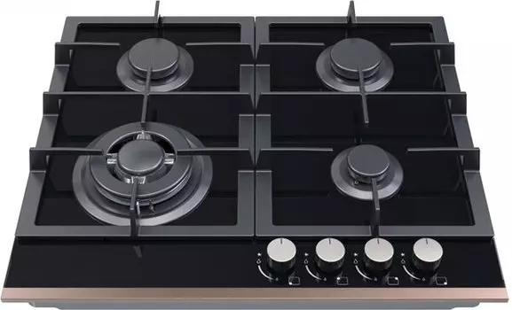 Газовая варочная панель WEISSGAUFF 649 BGRG, 4 конфорки, черный (430480)