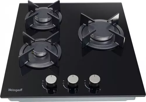 Газовая варочная панель WEISSGAUFF HG 430 BGH, 3 конфорки, черный (430945)