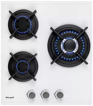 Газовая варочная панель WEISSGAUFF HGG 451 WGh 3 конфорки, белая (419 317)