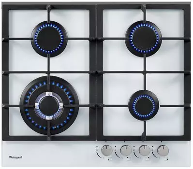 Газовая варочная панель Weissgauff HGG 641 WGh 4 конфорки, белая (HGG 641 WGh )