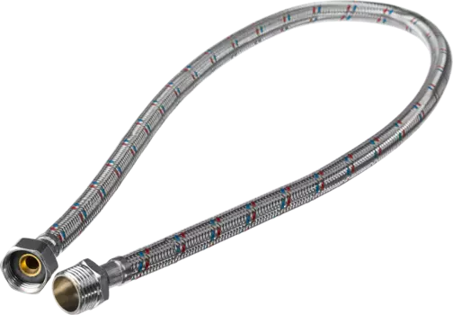 Гибкая подводка для воды Зубр ЭКСПЕРТ 1/2" x 1/2", гайка-штуцер, 80см, 1шт. (51005-G/S-080)