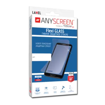 Гибкое защитное стекло Lamel Flexi GLASS для экрана смартфона универсальное 5.3", поверхность глянцевая (400607)