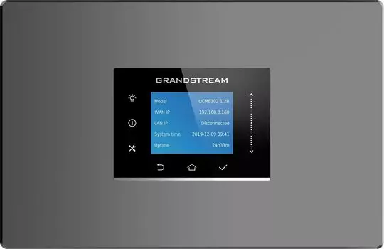 Гибридная цифровая АТС Grandstream UCM6301, цифровых внутренних линий 75, 500 абонентов, WAN: 1x1 Гбит/с, LAN: 1x1 Гбит/с, черный (UCM6301)