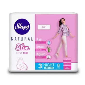 Гигиенические прокладки Sleepy Natural Slim Night, 6шт. (00002109)