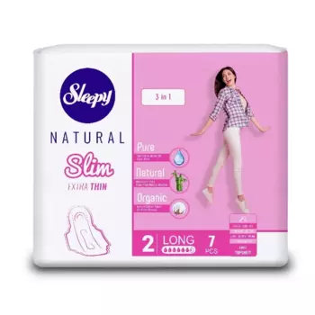 Гигиенические прокладки Sleepy Natural Slim Супер (long), 7шт.