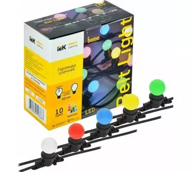 Гирлянда IEK светодиодная белтлайт, ламп: 10шт., 5м, от сети, RGB ( LGDU601-3-010-05-B-S-65)