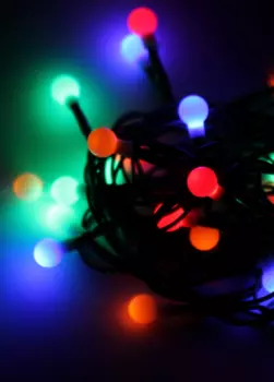 Гирлянда КОСМОС 30-светодиодов шарики 1см, 8-режимов, 4.5м, мультиколор (KOC_GIR30LEDBALL_RGB)