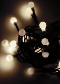 Гирлянда КОСМОС 30-светодиодов шарики 1см, 8-режимов, 4.4м, белый (KOC_GIR30LEDBALL_W)