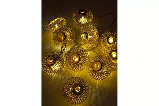 Гирлянда КОСМОС "Фонарики" светодиодная, ламп: 10 шт., 1.8 м, режимов: 1, от батареек, теплый белый (KOC_GIR-B121)