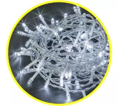 Гирлянда NAVIGATOR NGF-S01-100CW-5-6.5m-230-C8-TR-IP20 светодиодная нить, ламп: 100шт., 6.5м, режимов: 8, от сети, холодный белый (61808)