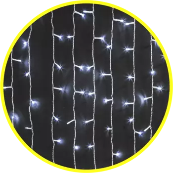 Гирлянда NAVIGATOR светодиодная занавес, ламп: 357шт., 2м x 1.5м, белый (NGF-C01-357CW-8-2x1.5m-230-TR-IP20)