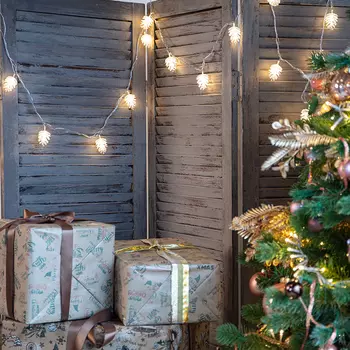 Гирлянда NEON-NIGHT Шишки светодиодная нить, ламп: 30шт., 5м, белый (303-069)