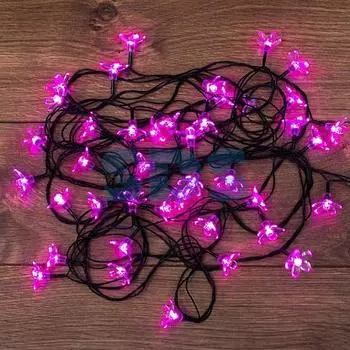 Гирлянда NEON-NIGHT светодиодная нить, ламп: 50шт., 7м, режимов: 8, розовый (303-038 )