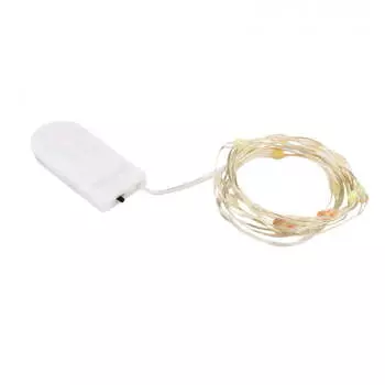 Гирлянда NEON-NIGHT светодиодная роса, ламп: 20шт., 2м, от батареек, белый (302-005)