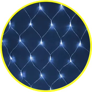 Гирлянда NEON-NIGHT светодиодная сетка, ламп: 156шт., 1.5м x 1.5м, синий (NGF-N01-156B-12-1.5x1.5m-230-TR-IP20)