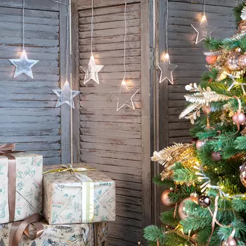 Гирлянда NEON-NIGHT Звезды светодиодная нить, ламп: 10шт., 1.5м, белый (303-030)