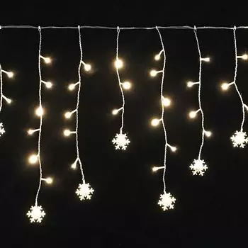 Гирлянда SHLIGHTS DICLD-100WW-C светодиодная бахрома, ламп: 100шт., 1.7м x 0.5м, режимов: 8, от сети, теплый белый ( 4690601047205)