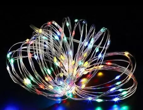 Гирлянда SHLIGHTS LDM100M светодиодная нить, ламп: 100шт., 10м, от сети, разноцветный (4690601047335)