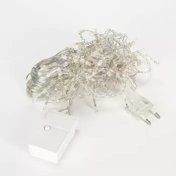 Гирлянда Золотая сказка светодиодная бахрома, ламп: 100шт., 2м x 0.5м, режимов: 8, разноцветный (591270)