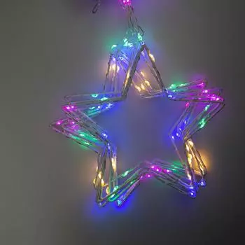 Гирлянда Звезда светодиодная занавес, ламп: 8шт., 3м, от сети, RGB (126131)