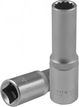Головка торцевая Jonnesway, глубокая, шестигранная, 12мм, 1/2", высота 76мм (S04HD4712)