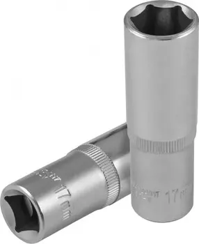 Головка торцевая Jonnesway, глубокая, шестигранная, 17мм, 1/2", высота 76мм (S04HD4117)