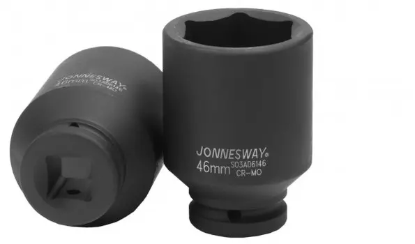 Головка торцевая Jonnesway, глубокая, ударная, шестигранная, 46мм, 3/4, высота 90мм (S03AD6146)