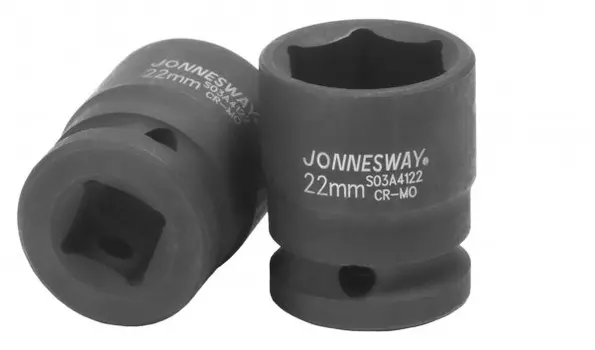 Головка торцевая Jonnesway, ударная, шестигранная, 22мм, 1/2", высота 38мм (S03A4122)