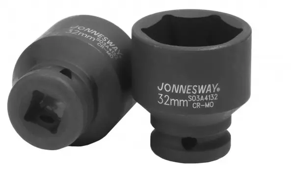 Головка торцевая Jonnesway, ударная, шестигранная, 32мм, 1/2", высота 38мм (S03A4132)