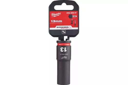 Головка торцевая Milwaukee Shockwave 4932480287, глубокая, ударная, шестигранная, 1.3 см, 3/8" (4932480287)