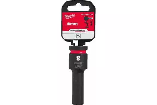 Головка торцевая Milwaukee Shockwave 4932480326, глубокая, ударная, шестигранная, 8 мм, 1/2" (4932480326)
