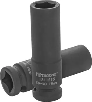 Головка торцевая Thorvik, глубокая, ударная, шестигранная, 15мм, 1/2" (IS11215 )
